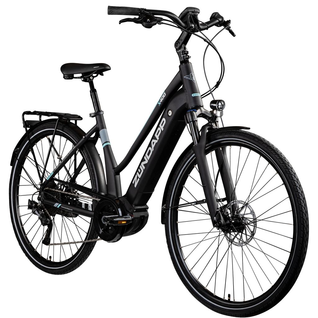 Zündapp X400 E Bike Trekkingrad 28 Zoll E Fahrrad 155 - 170 cm Pedelec Bosch schwarz/türkis