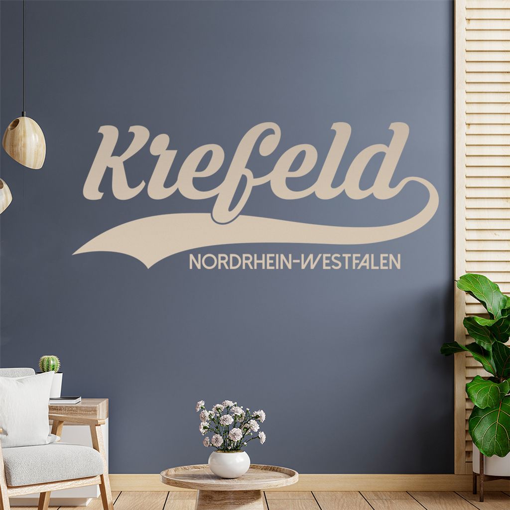 Krefeld - Nordrhein-Westfalen Wandtattoo Wandaufkleber Wall Sticker - Dekoration, Küche, Wohnzimmer, Schlafzimmer, Badezimmer
