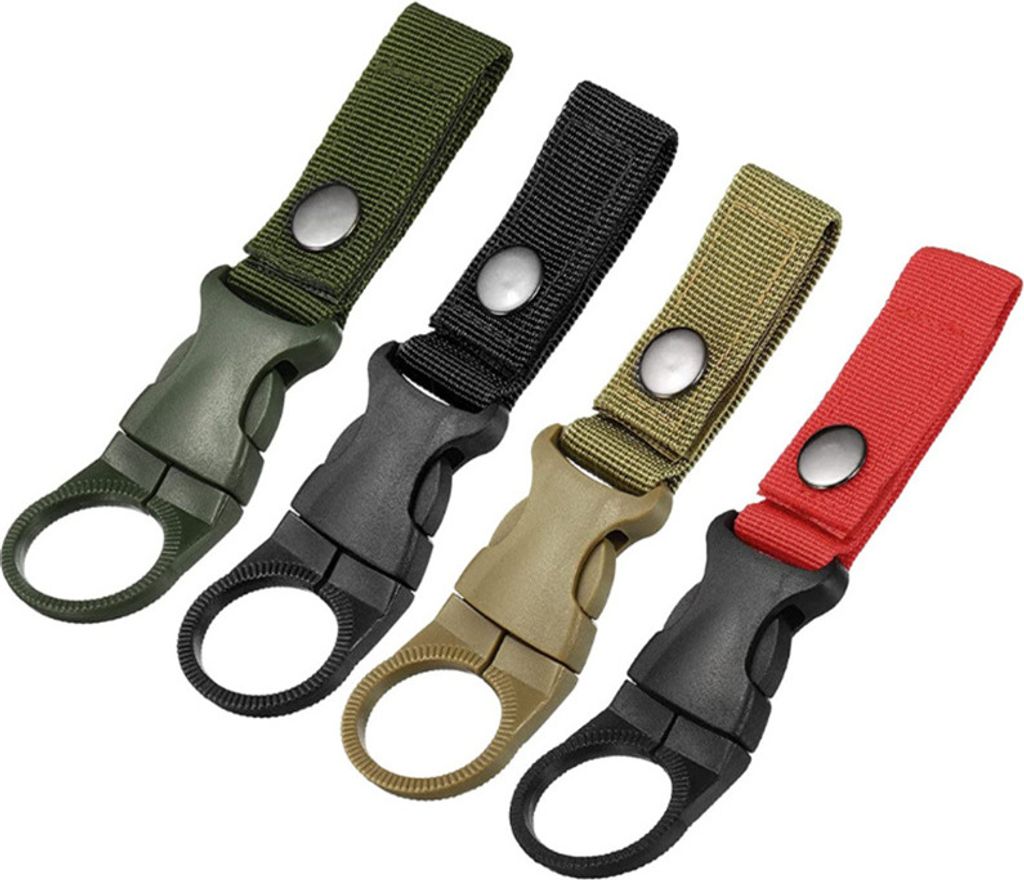4 Stück Wasserflasche Schnalle Halter, Gürtel Karabiner Flaschenhalter Clips Flaschenclip Gürtel Outdoor Gurtband Karabinerhaken für Reisen Ang...