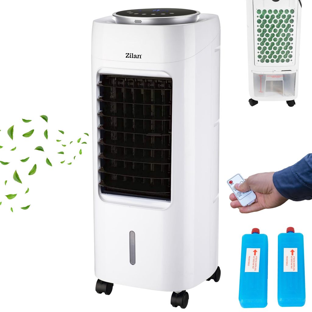 Zilan 3in1 Air Cooler 7 Liter Kapazität 3 Stufen Mobile Klimaanlage Klima Ventilator mit Fernbedienung Klimagerät Luftreiniger Luftkühler Aircooler