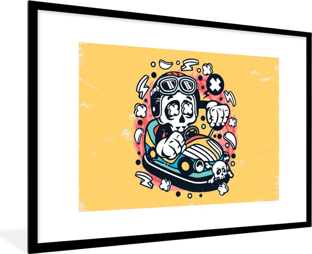 MuchoWow® MuchoWow® Gerahmtes Poster Oldtimer - Skelett - Produktbild 