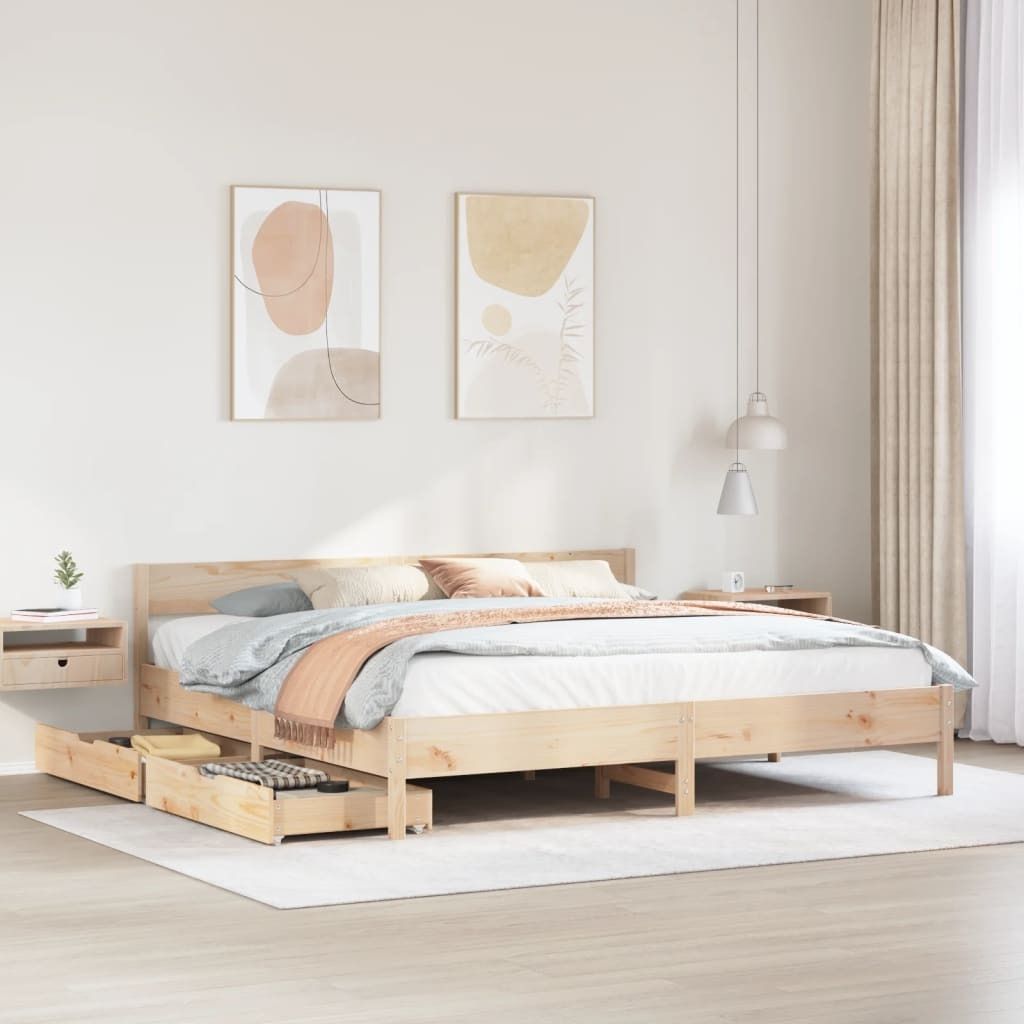Maison Exclusive - Massivholzbett ohne Matratze 180x200 Kiefernholz