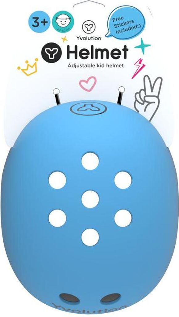 Yvolution Kinderhelm blau - verstellbarer Helm für Kinder - Fahrradhelm