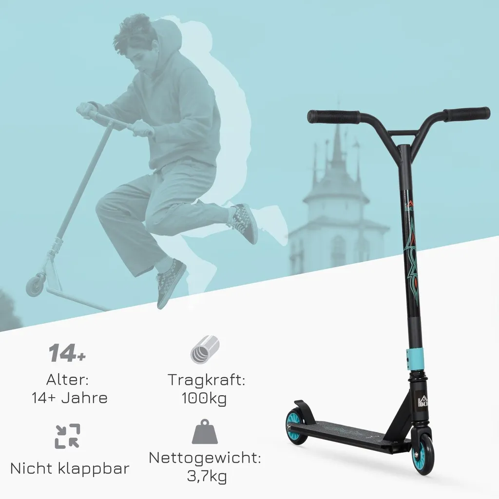 Trottinette freestyle sans vibration avec roulements ABEC 9 robustes - 3