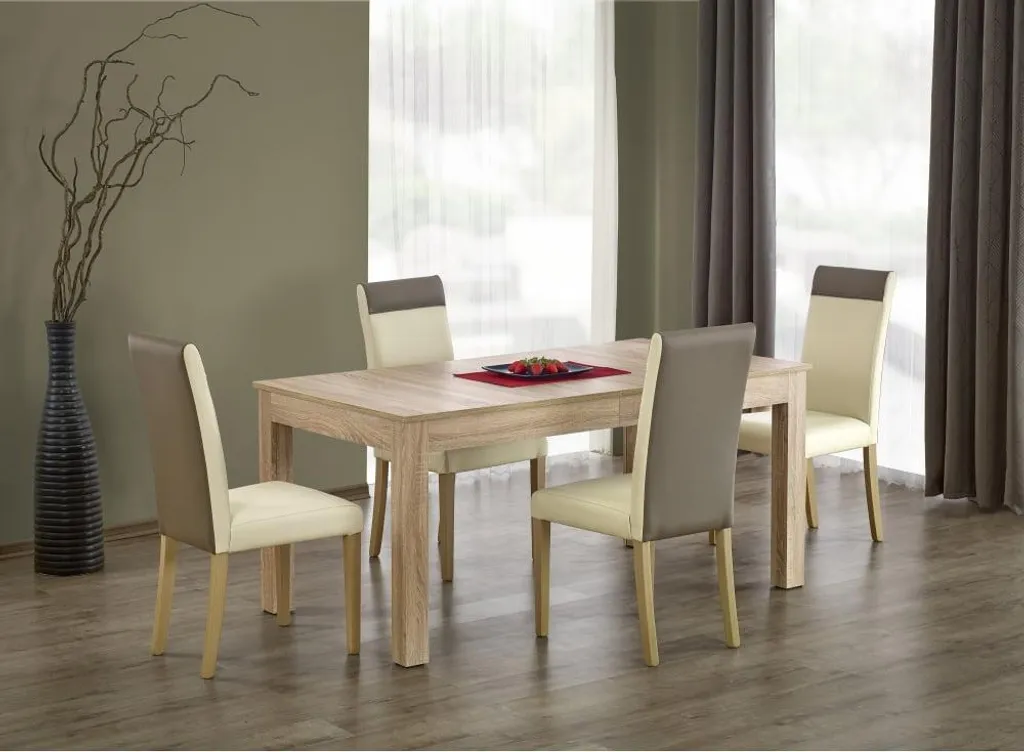 Table pliante Seweryn : Table à manger moderne 4-6 places en chêne clair - 3