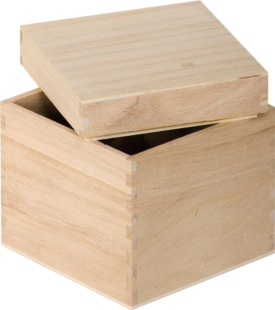 Holzbox 120 x 120 x 120 mm, mit Stülpdeckel
