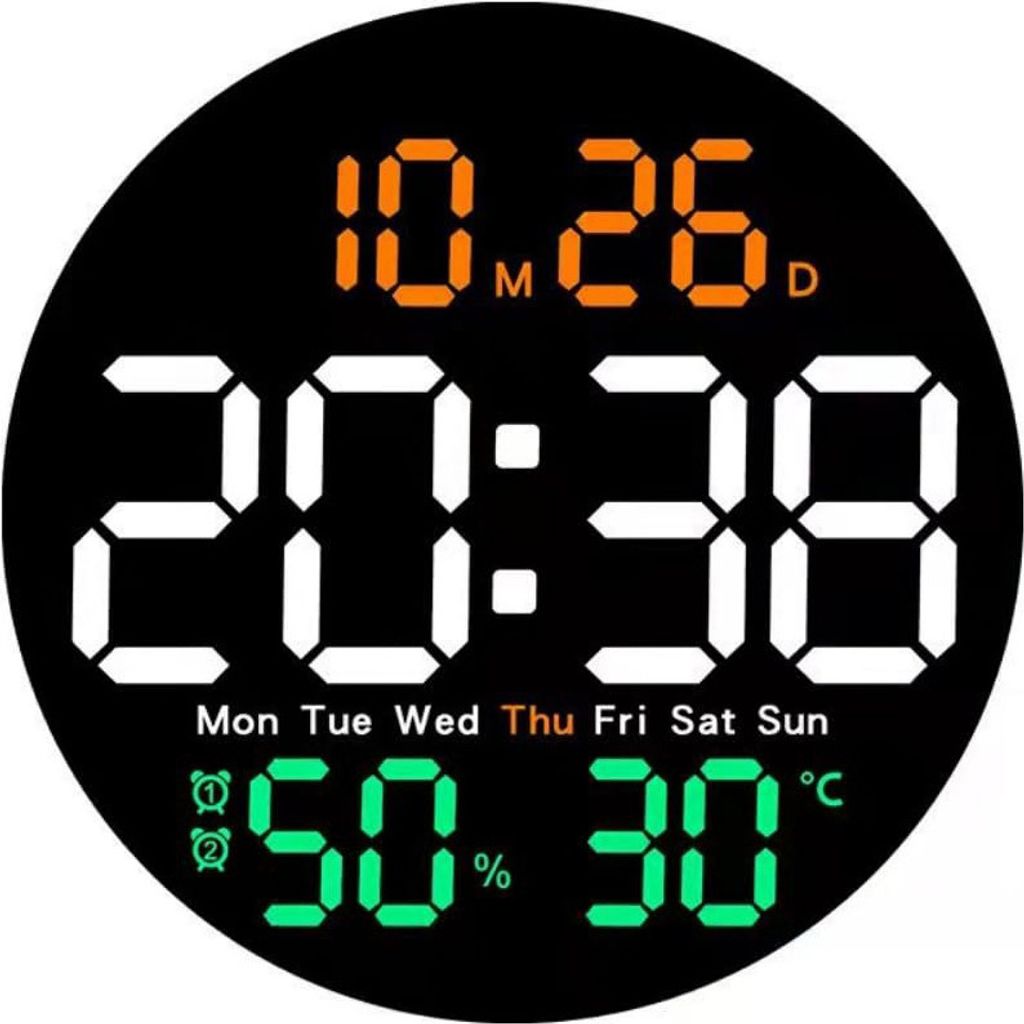 Digitale Wanduhr mit Fernbedienung, LED-Uhr mit 10-stufiger Helligkeitsregelung und automatischem Dimmen, Wandkalender mit Timer-Countdown-Funktion