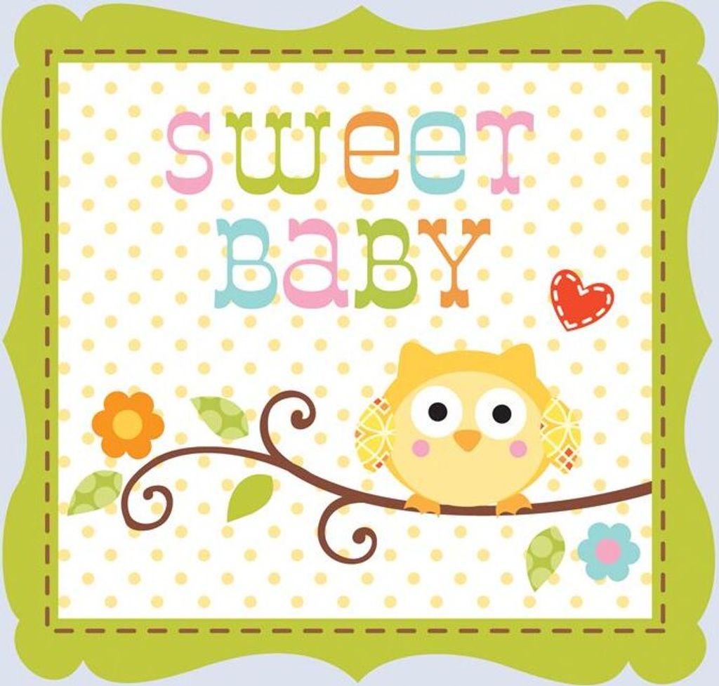 16 Woodland Babyparty Servietten blau 25cm