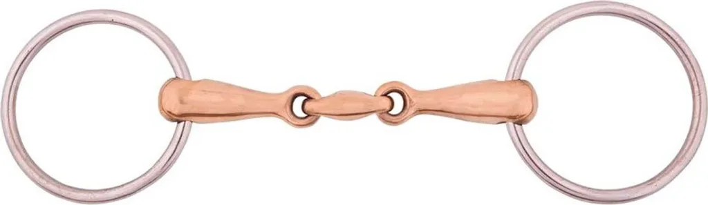 Filet à anneaux double brisure 18mm BR en inox massif pour chevaux