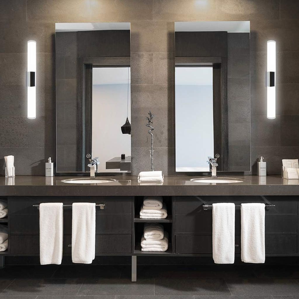 OKWISH LED Spiegelleuchte Bad - 16W Badezimmer Lampe 40CM, Neutralweiß 4000K 900LM, IP44 Wasserdicht, Badlampe Wand als Wandbeleuchtung für Badez...