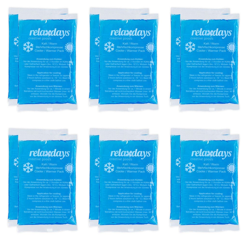 Coussins rafraîchissants Relaxdays, lot de 12, compresses Image du produit 