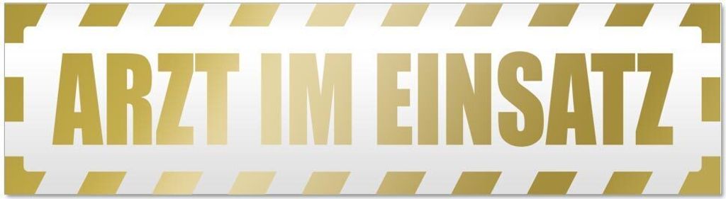 Kiwistar Arzt im Einsatz Motiv 1 gestreift Magnetschild Schild magnetisch - 60cm Gold - Magnetfolie für Auto PKW Kfz