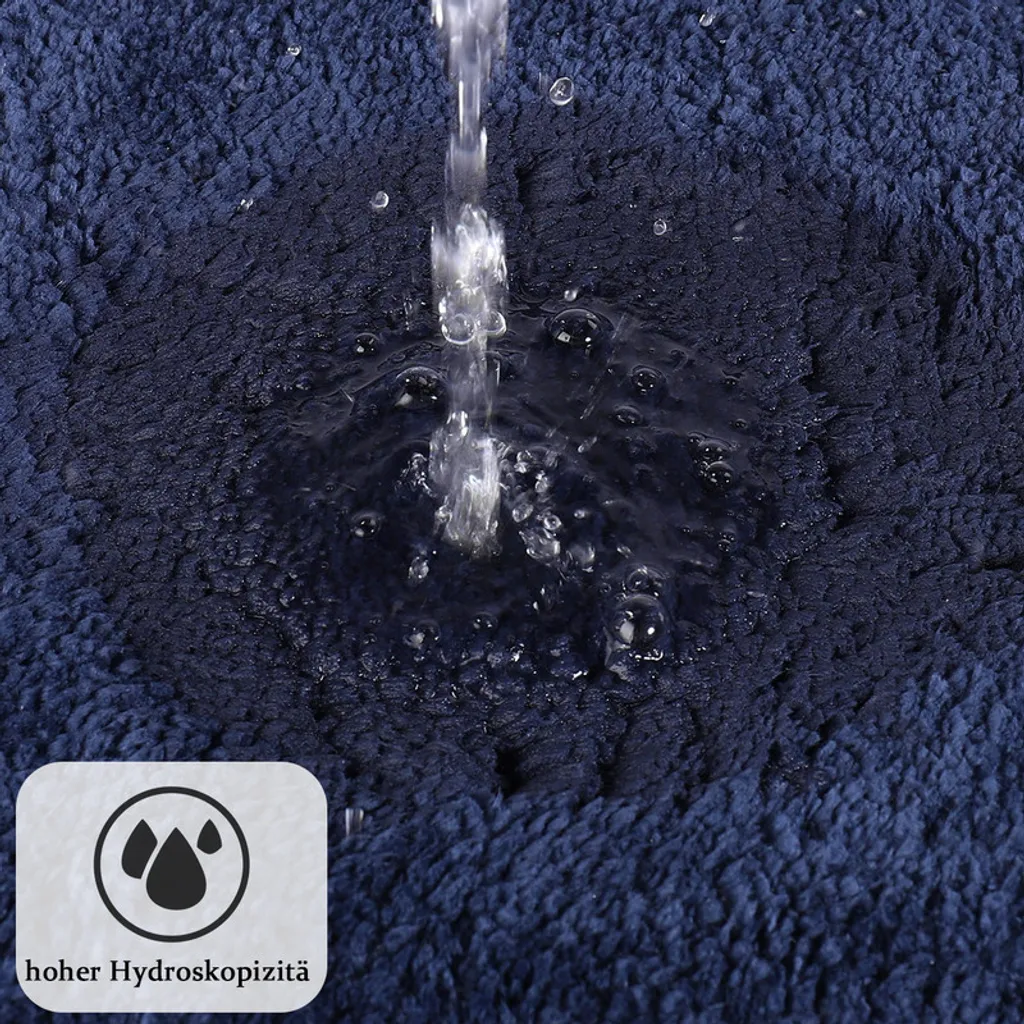 Tapis de douche absorbant bleu nuit lavable en machine format 50x80cm - 3