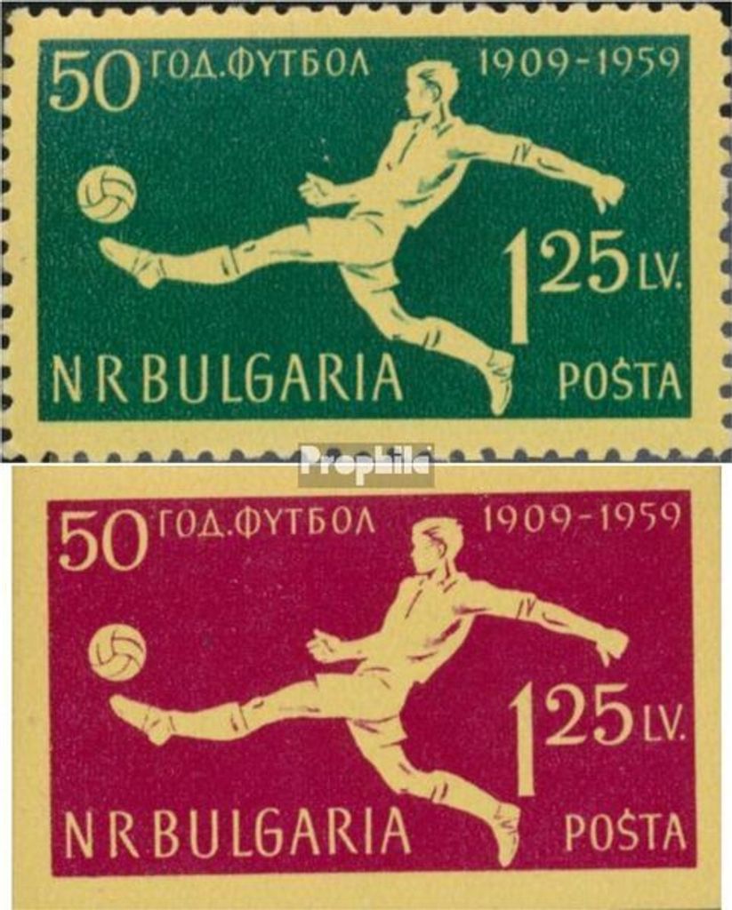 Briefmarken Bulgarien 1959 Mi 1135-1136 (kompl.Ausg.) postfrisch Fußball in Bulgarien