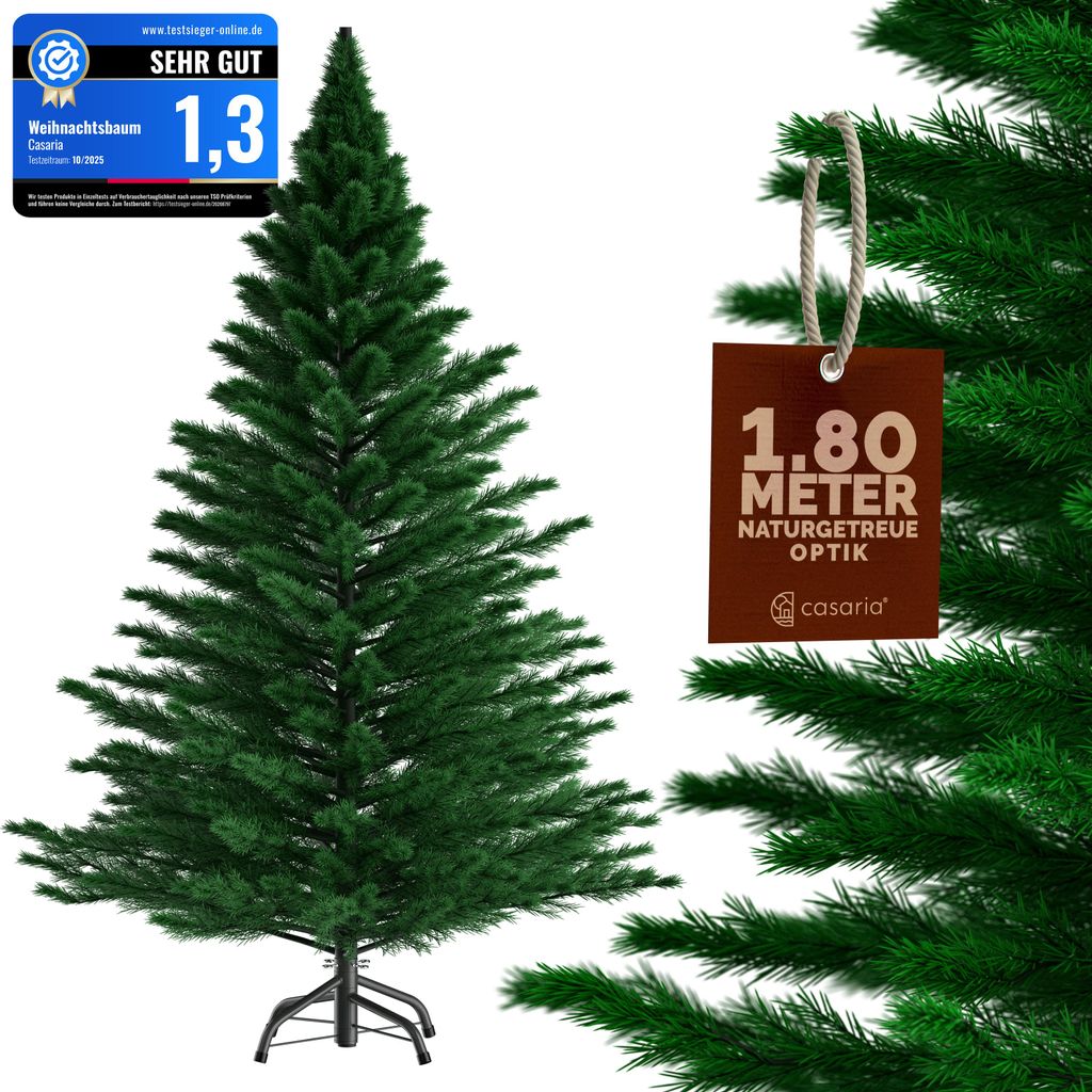 CASARIA® Weihnachtsbaum künstlich 180cm wie echt Edeltanne Produktbild 