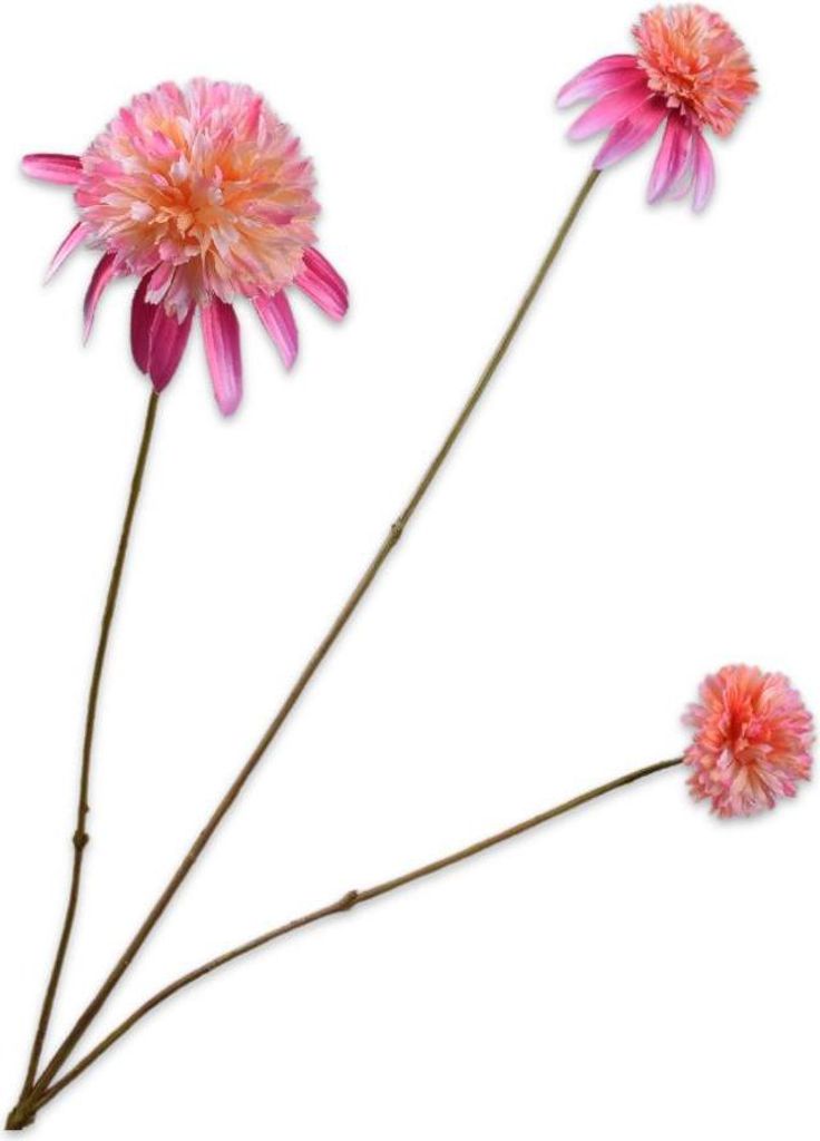 Silk-ka Kunstblumen - Seidenblumen Rudbeckia Zweig Rosa 65cm Pro 2 Stück