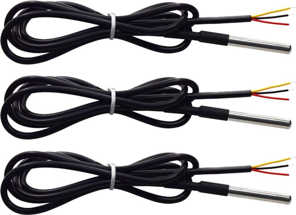 Offgridtec Digitale Temperatursensoren 3 Stk. DS18B20 mit 1m Kabel