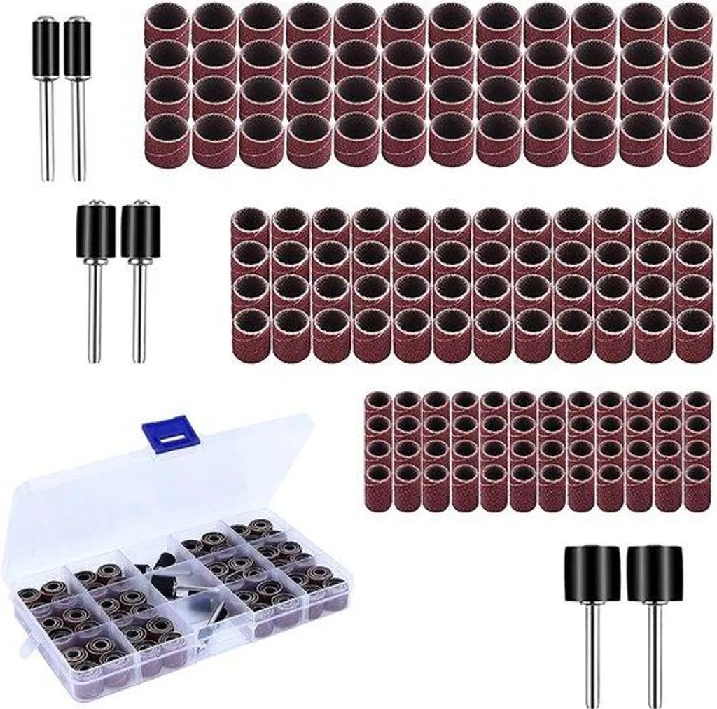 Kit manchons abrasifs 150 pièces avec supports de bandes pour ponceuse