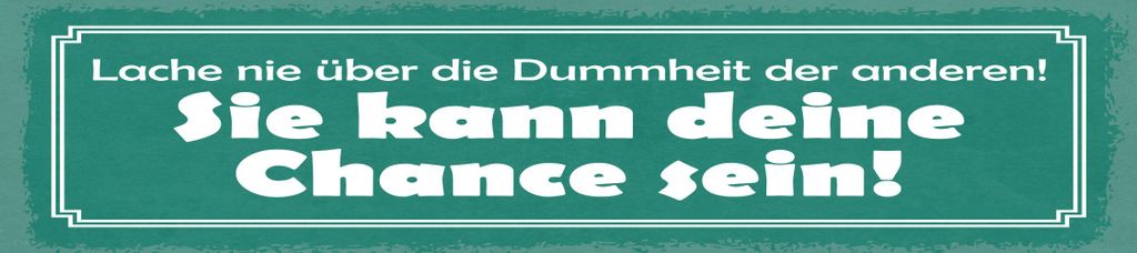 vianmo Blechschild 10x46 cm Lache nie über die Dummheit der anderen