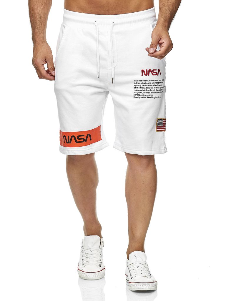 Red Bridge Herren Shorts Kurze Hose Capri Sweat Pants Jogginghose NASA Logo USA
