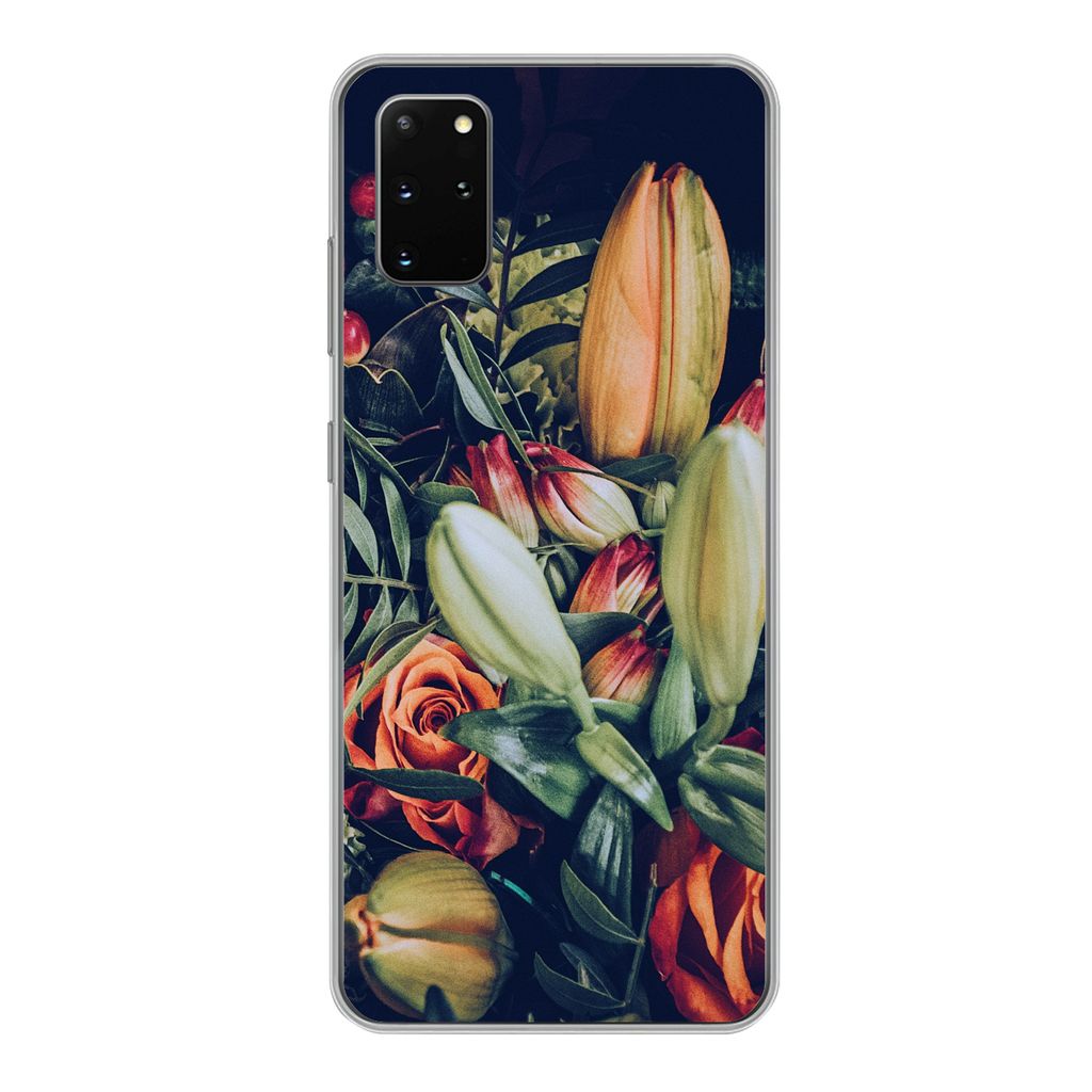 MuchoWow Handyhülle Schutzhülle Hülle für Samsung Galaxy S20 Plus Blumenstrauß - Stilleben - Blumen - Pflanzen - Rot Silikon Softcase Handy ...