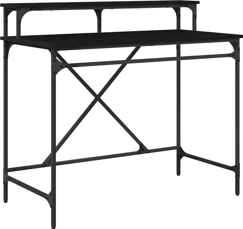 SYFAX™ Scrivania Computer 100x50x90 cm Nero: Legno Multistrato Moderno