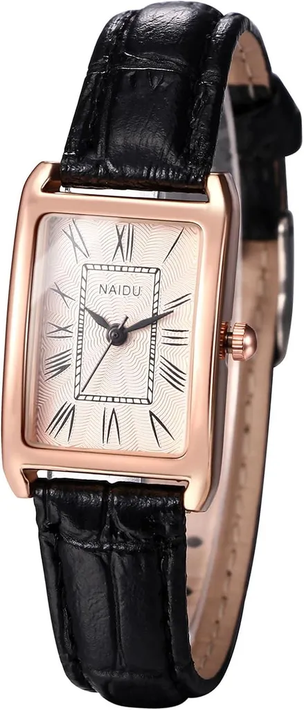 Orologi Piccoli da Donna: Design Quadrato Elegante in Pelle Nera
