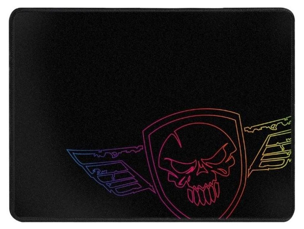 Spirit of Gamer Darkskull - XL, Schwarz, Blau, Rot, Gelb, Abbildung, Stoff, Gummi, Anti-Rutsch-Basis, Gaming-Mauspad