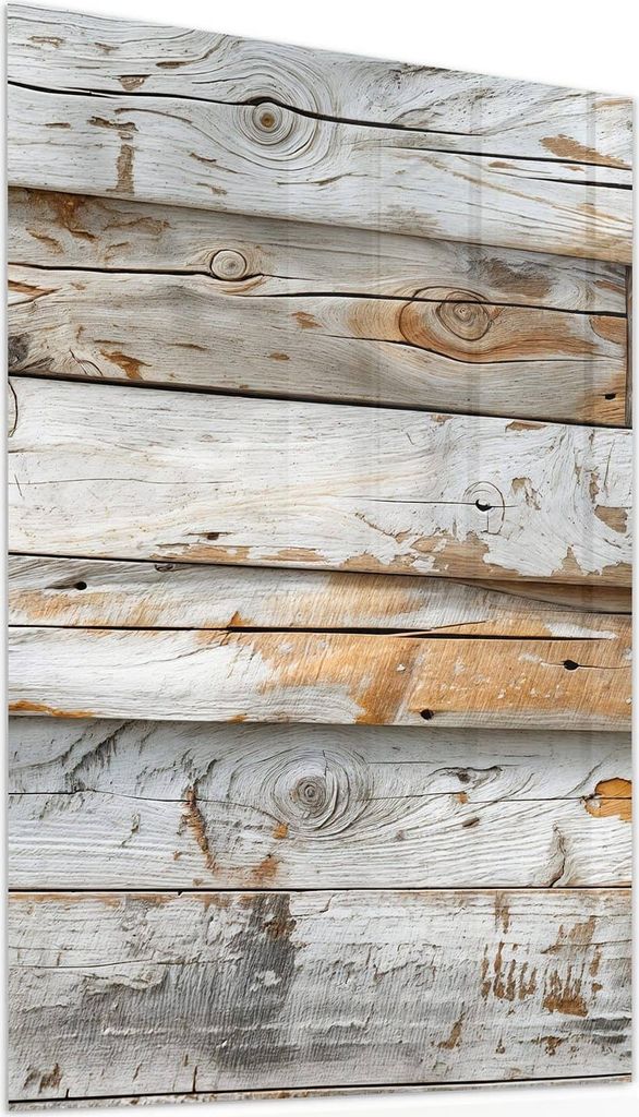 Glasbild 50x75cm in XXL für Wohnzimmer, Schlafzimmer Motiv Verwittertes Holz Brettpanel
