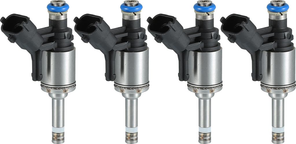 4 Stk. Kraftstoffeinspritzdüse kompatibel für PEUGEOT 3008 1.6 THP 2009-2016, Durchflussabgestimmte Kunststoff-Schwarz Kraftstoffeinspritzdüse