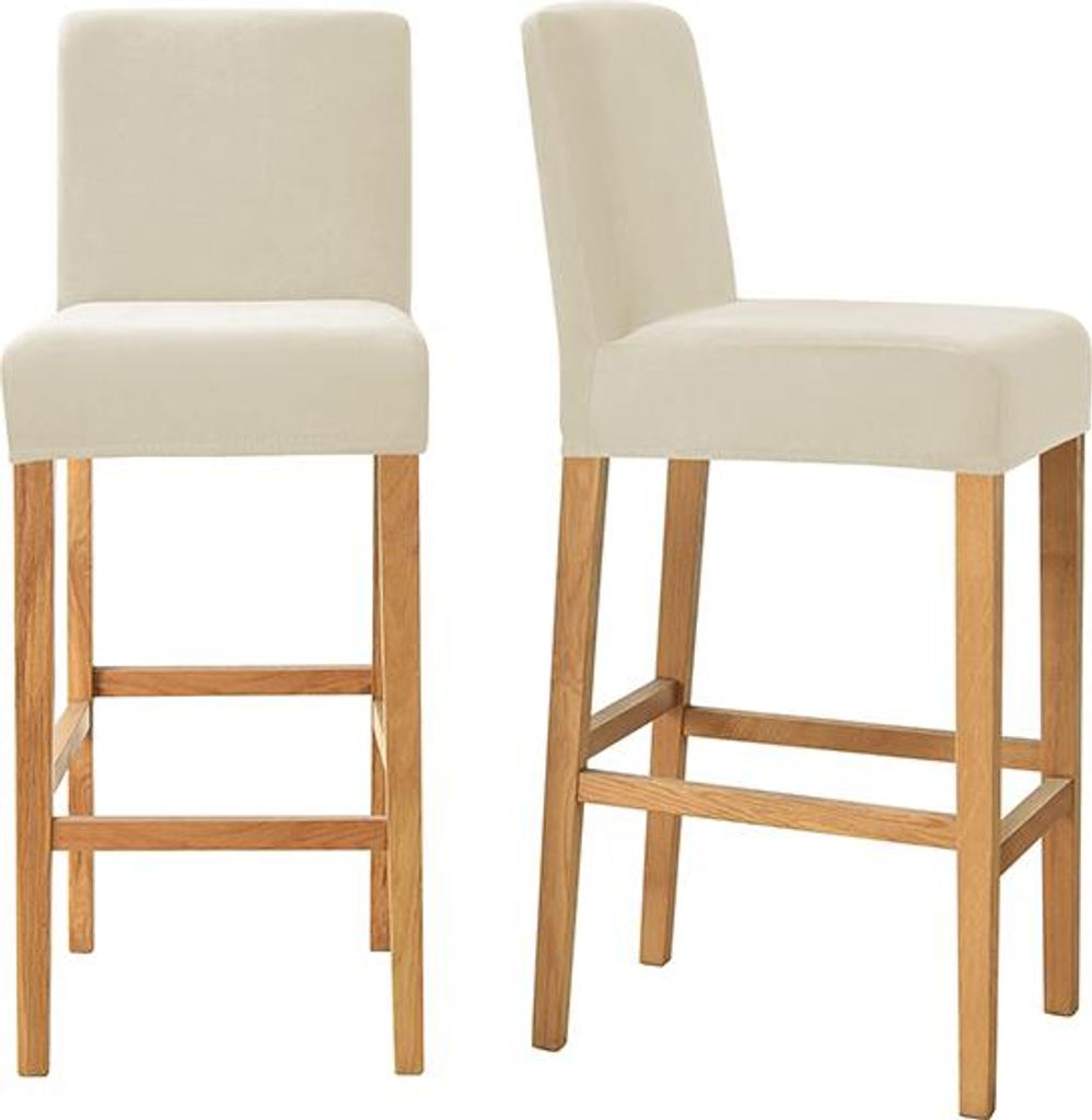Velours-Barstuhlbezug in Creme – Elastisch und formstabil Produktbild 