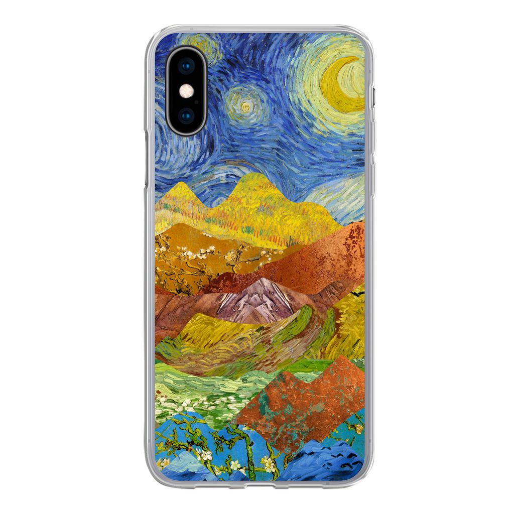 MuchoWow Handyhülle Schutzhülle Hülle für iPhone X Alte Meister - Collage - Van Gogh Silikon Softcase Handy Hülle - Handyhülle