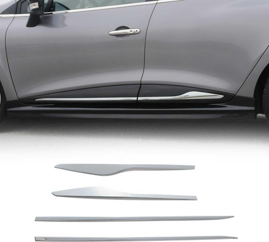 Seitentürleiste Türleisten Türschutzleiste für Renault Clio 2012-2019 Chrom 4tlg