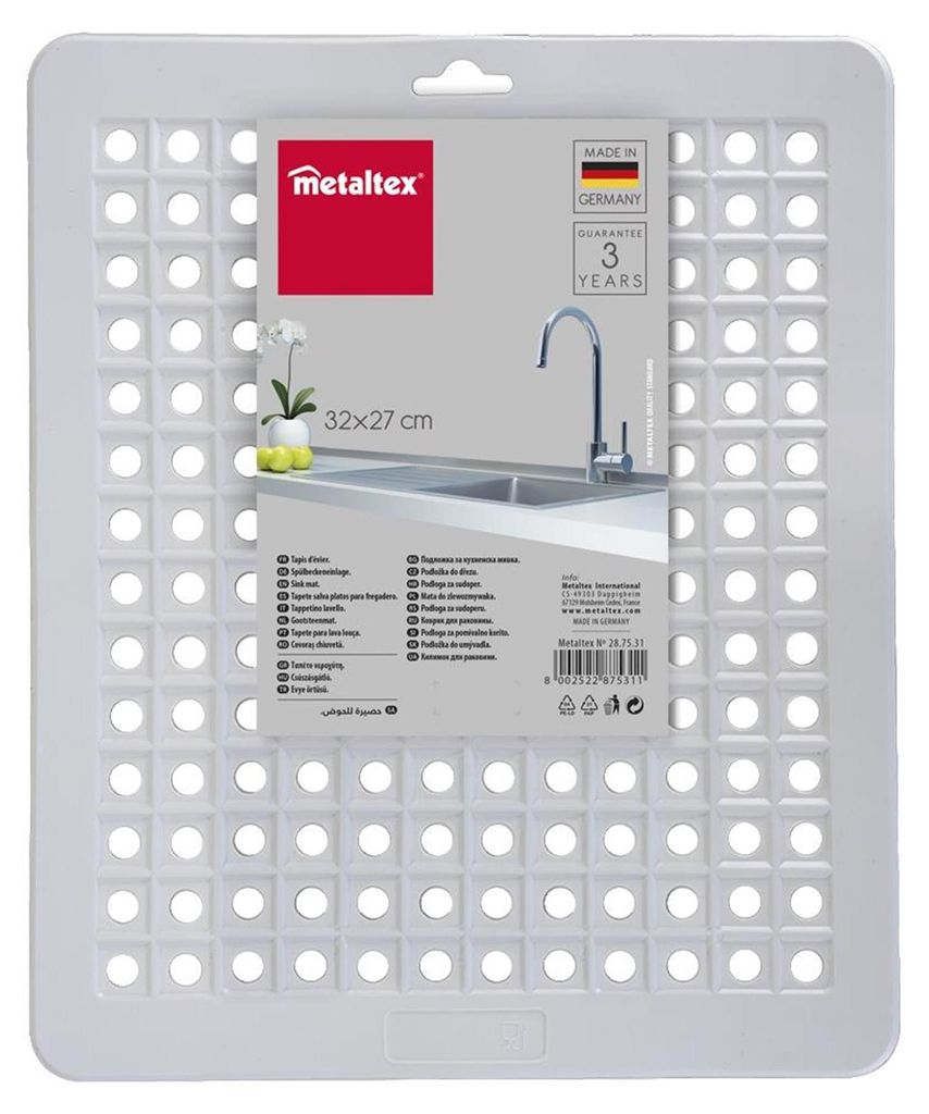 Inserto per lavello Metaltex quadrato 32 x 27 cm, bianco Immagine del prodotto 