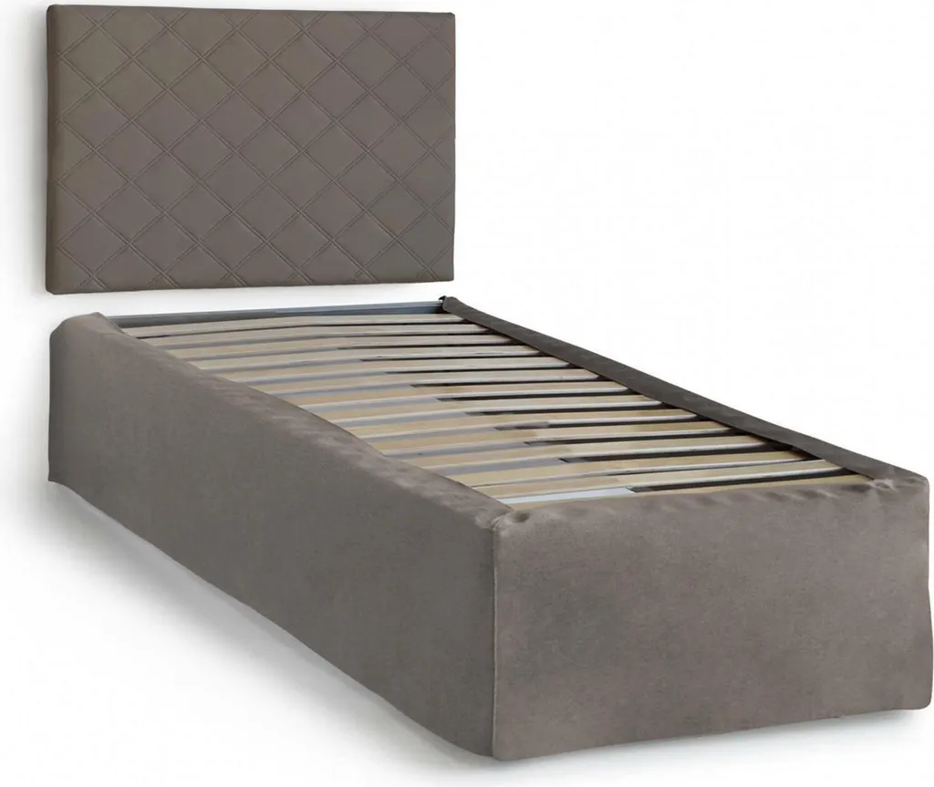 Cadre de Lit 1 Place Gris Taupe avec Housse Amovible Made in Italy
