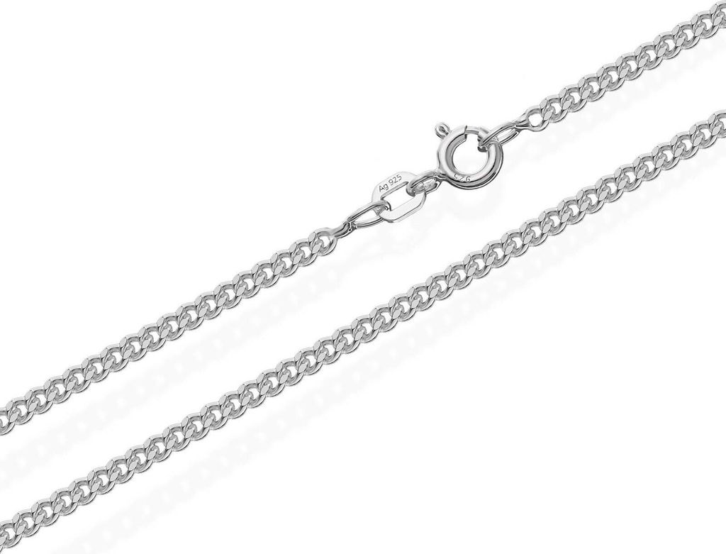 925 Sterling Silber Kette Panzerkette 80cm 2,10mm Breit Produktbild 