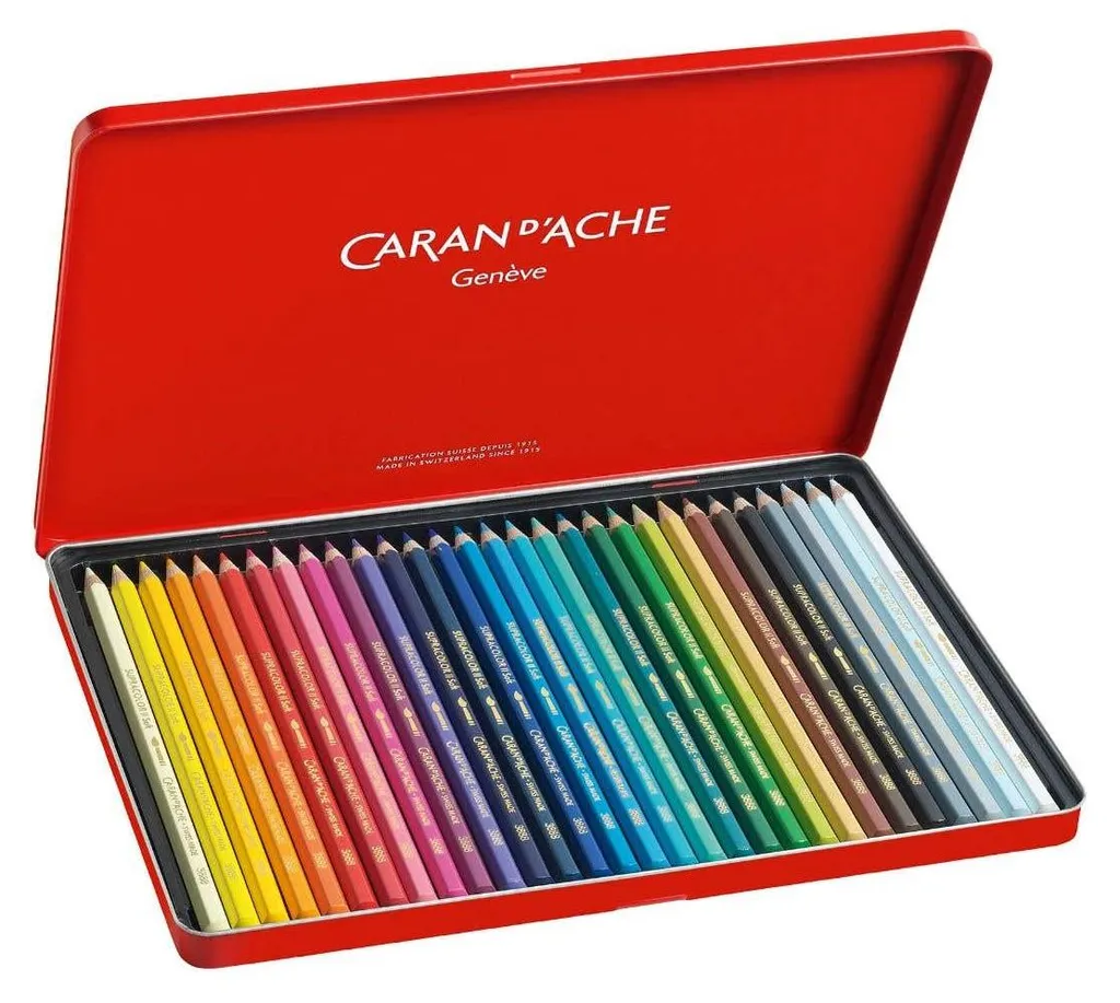 Crayons de couleur aquarellables d'artiste Supracolor Soft - Étui de 30