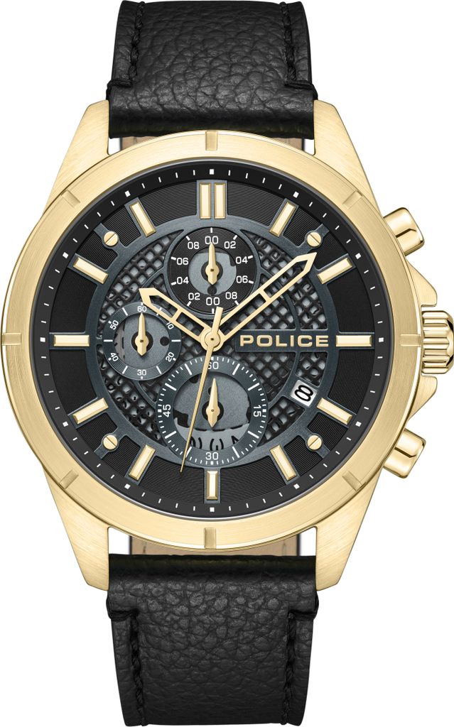 Police PEWGC0054001 Herrenuhr Urban Chronograph Schwarz/Goldfarben