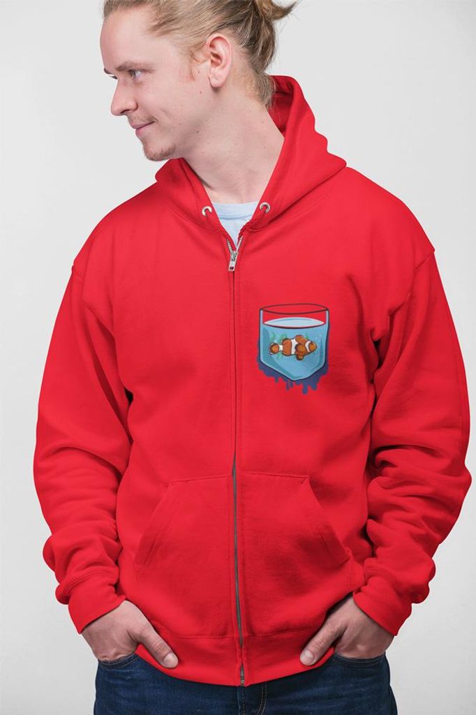 D&B Uni Hoodie ZIPPO00012 Fish Rot-Größe 3XL