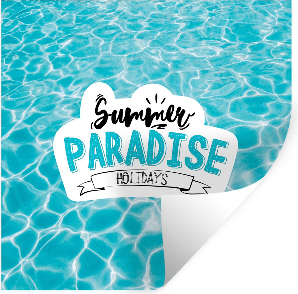 MuchoWow Wandtattoo Wandsticker Wandaufkleber Sommer - Zauber - Ozean 30x30 cm Selbstklebend und Repositionierbar - Repositionierbar - Wasser abw...