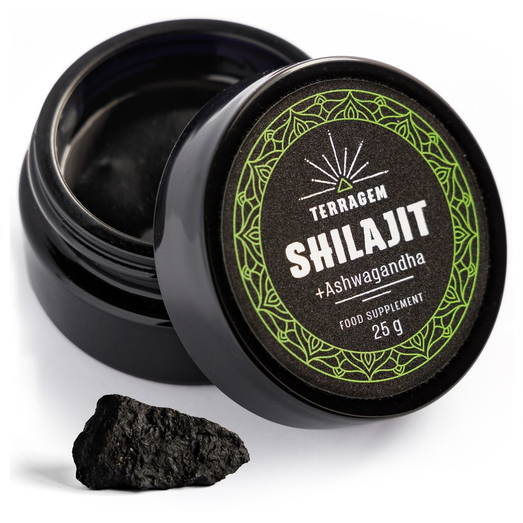 TERRAGEM Shilajit mit Ashwagandha – Premium Mumijo – Fulvin- & Huminsäuren – Mineralstoffreich – 25g Glas – Nahrungsergänzungsmittel