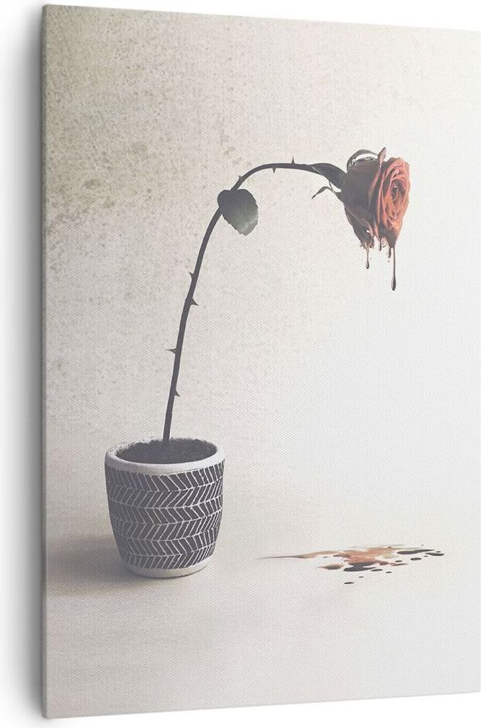 Bild auf Leinwand - Leinwandbild - Einteilig - Symbol Rose Leiden - 70x100cm - Wand Bild - Wanddeko - Wandbilder - Leinwanddruck - Wanddekoration -...