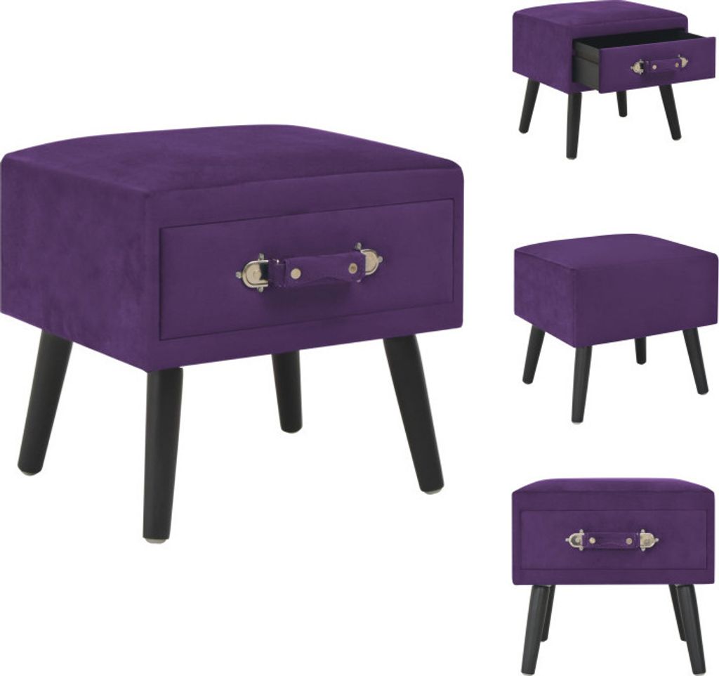 vidaXL Nachttisch Dunkelviolett 40 x 35 x 40 Samt - Nachttische