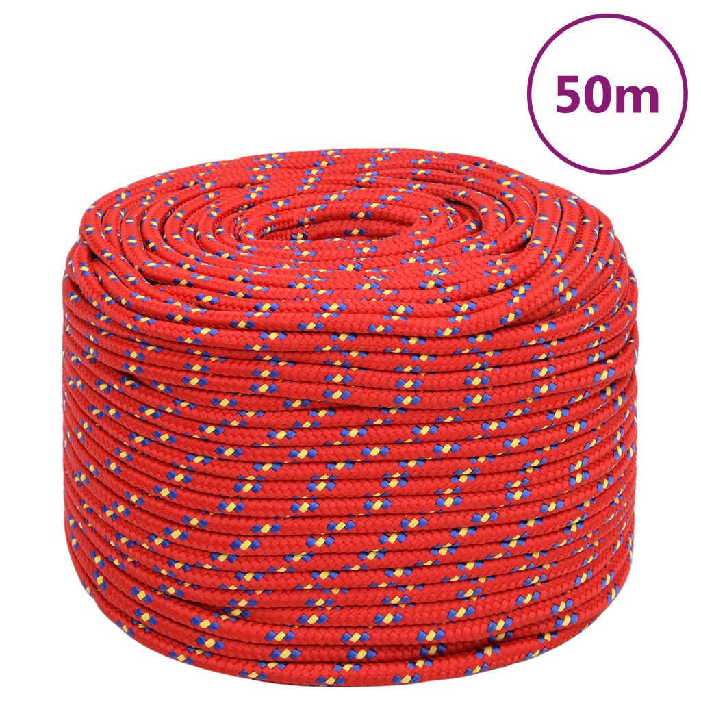 vidaXL Corda per barca rossa 8 mm 50 m polipropilene Immagine del prodotto 