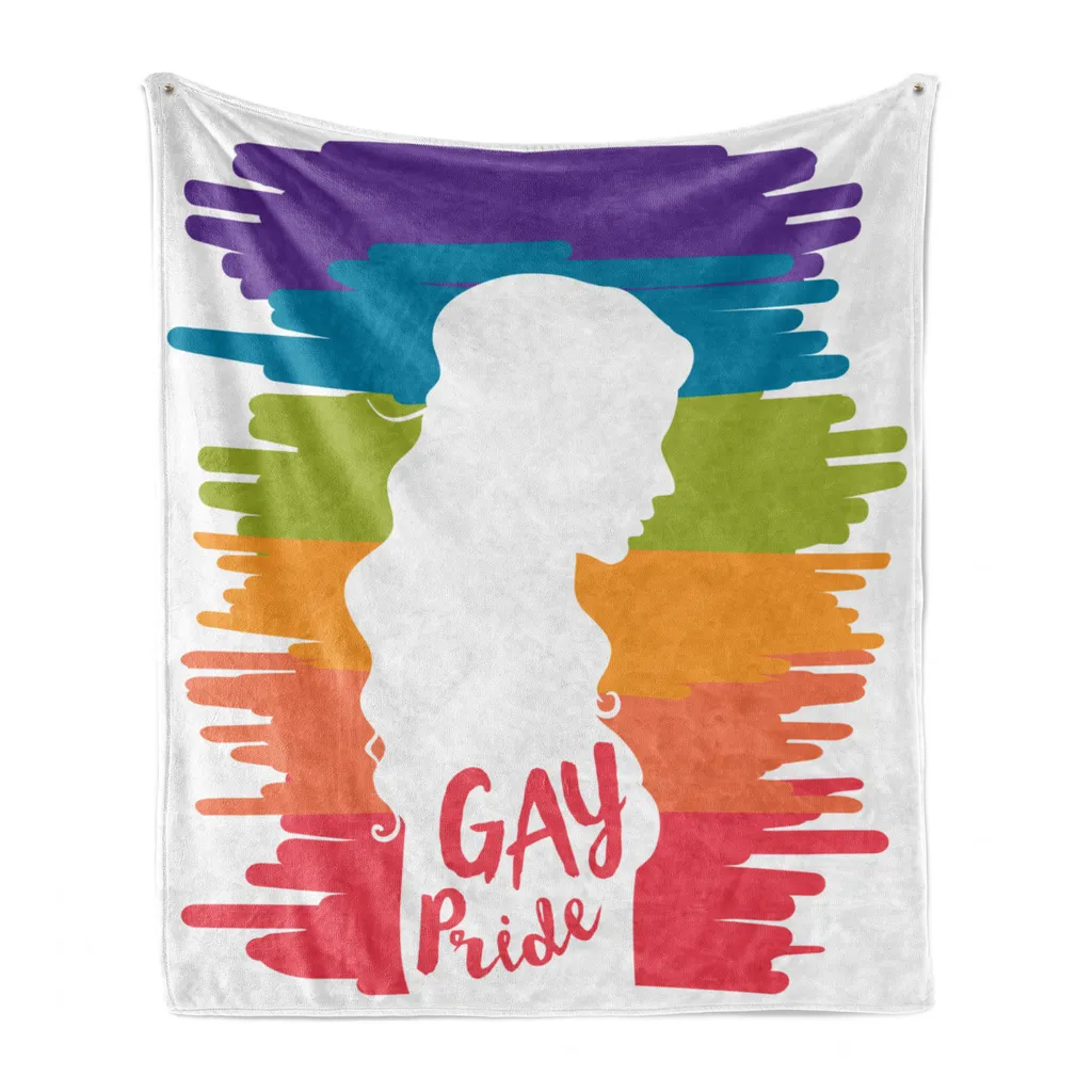 Coperta Plaid Pile ABAKUHAUS 125x175 - Multicolore Gay Pride Soft