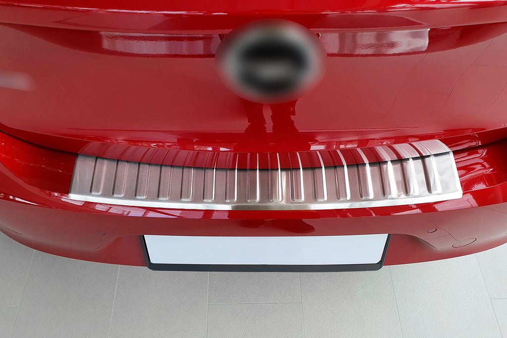 Ladekantenschutz mit Abkantung passend für Opel Corsa F Edelstahl 2019-07/2023, Farbe:Silber