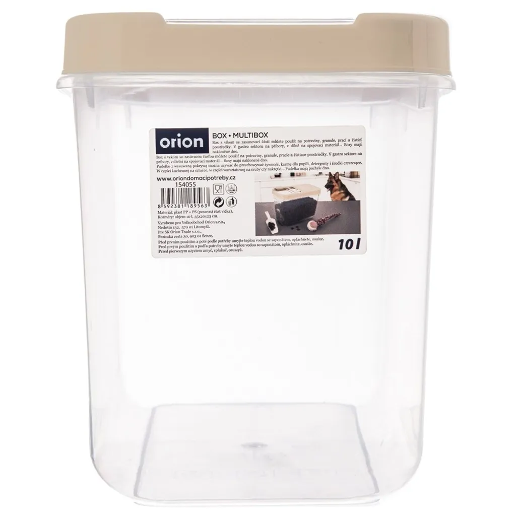 Orion Group Scatola Portaoggetti Con Coperchio A Scorrimento, 10 Litri, Plastica Trasparente, Per Alimenti E Dispensa, 35x19,5x23 Cm