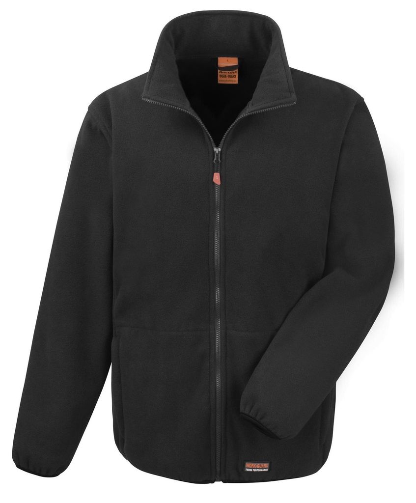 Result Work-Guard Herren Heavy Duty Mikro-Fleece Work Jacke LT132 (5XL) (Schwarz)