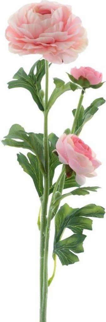 artplants.de Künstliche Blume Ranunkel Proto, Hellrosa, 65cm - Kunstblumen Zweig