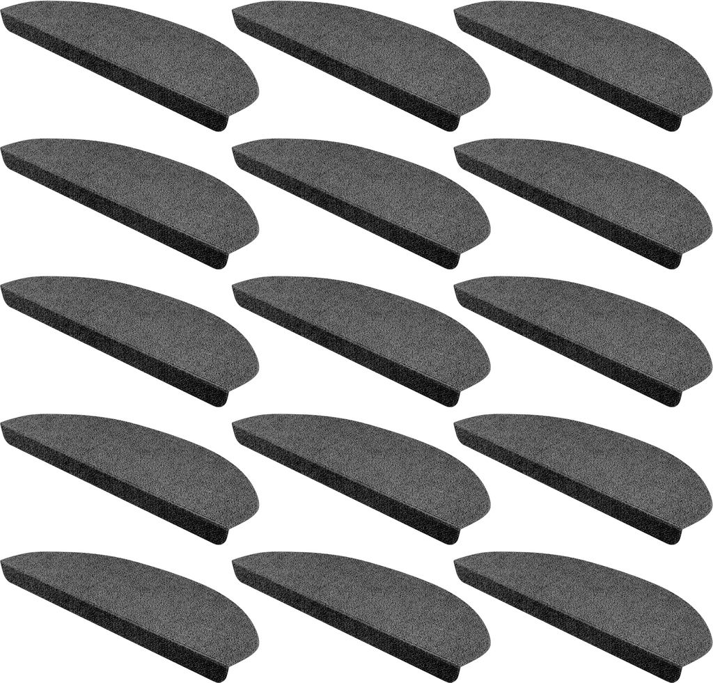 15er SET StickandShine Stufenmatte in schwarz halbrund für Produktbild 